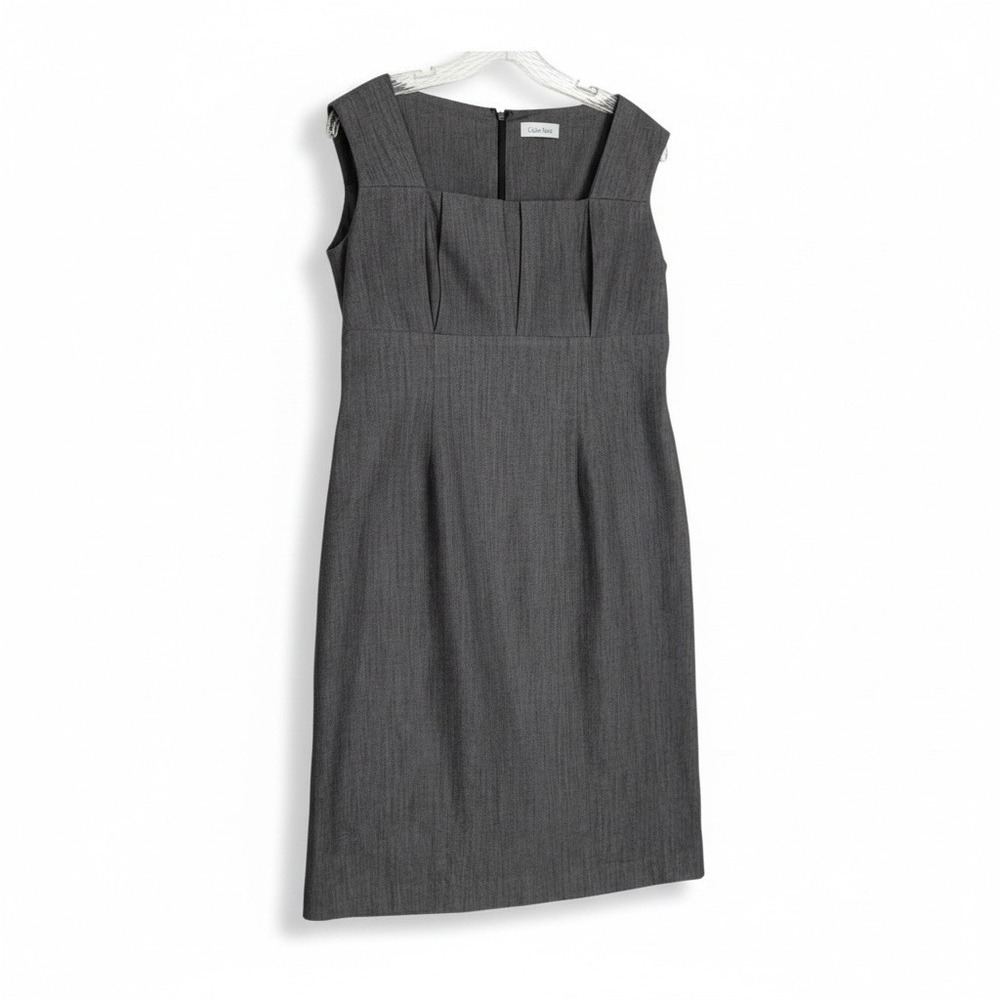 Calvin Klein Charcoal Gray Sleeveless Sheath Dress